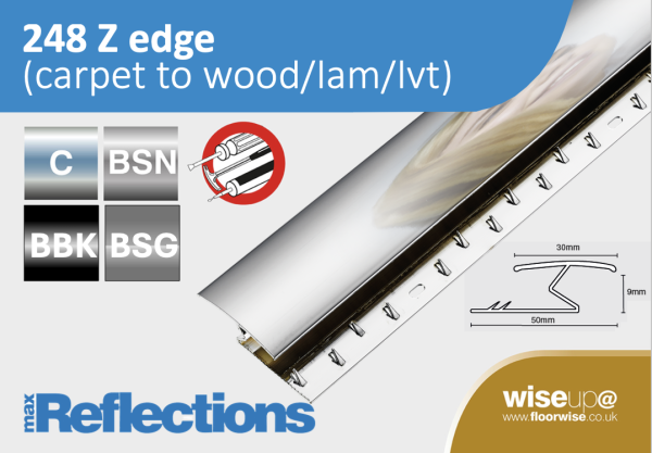 248 - Z Edge up to 9mm (Carpet to Wood/Laminate/Tiles)